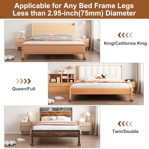 Heavy Duty Bed Risers with Non-Slip Pads - 4 Pack Wooden Lifts