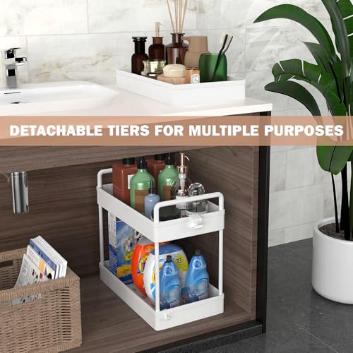 3-Tier Slim Rolling Storage Cart with Wheels - Narrow Utility Organizer, White