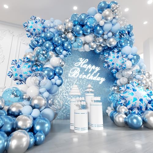 Frozen Balloon Garland Arch Kit - 178Pcs Winter Wonderland Party Decorations