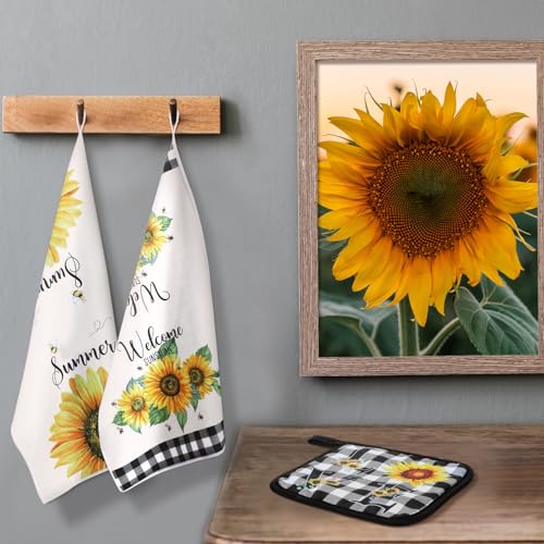 13-Piece Sunflower Kitchen Set Farmhouse Decor with Aprons and Utensils
