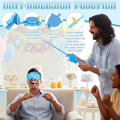 Baby Shower Pacifier Swing Game Set with Fishing Rods and Blindfolds