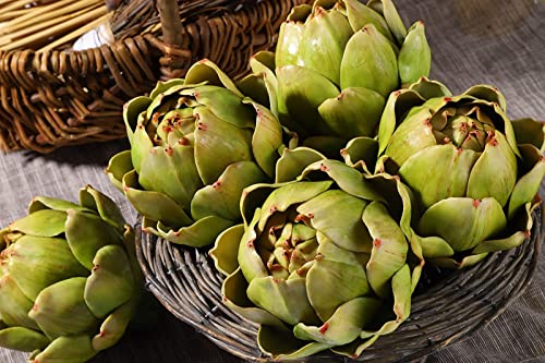 Set of 6 Realistic Artificial Artichokes - 4.4-Inch Green Faux Vegetables