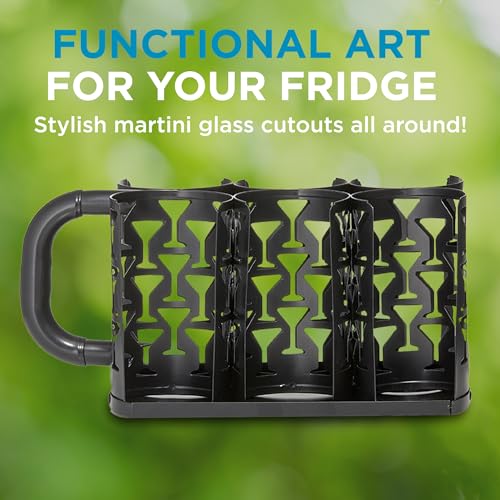 Bartesian Fridge Cocktail Capsule Carrier - Portable Storage Organizer for 30 Mixology Capsules - Stainless Steel Refrigerator Rack Dispenser for Cocktail Maker Machine - 10.5" x 5" x 5"