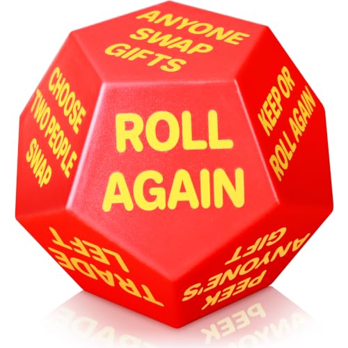 Santa Swap Gift Exchange Dice — 12-Sided White Elephant Party Game