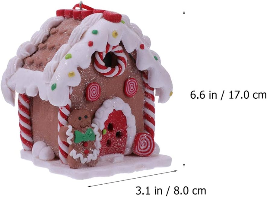 Toyvian Gingerbread House Ornaments - LED Christmas Village Set with Santa & Snowman Figures | 3 Pcs
