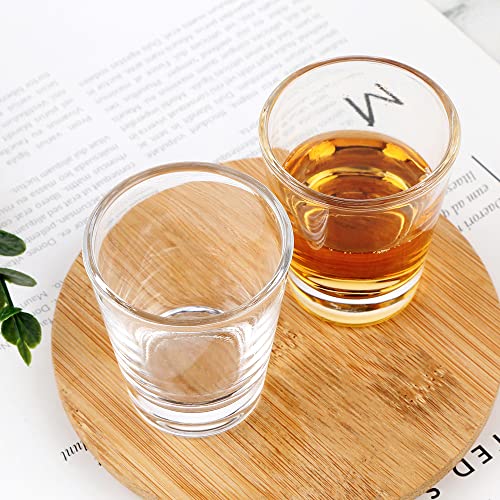 Heavy Base Shot Glasses - 1.5 oz Clear Glass Espresso Cups, 2 Pack