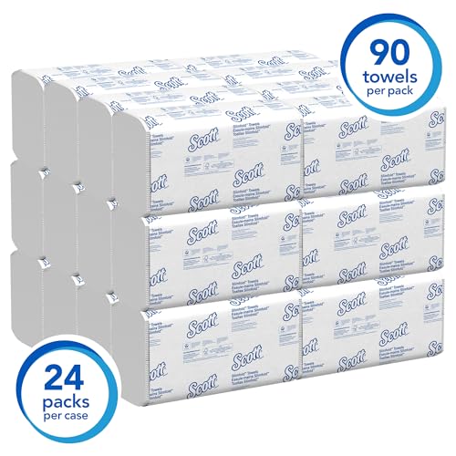 Slimfold Paper Towels, Bulk Case of 24 Packs (2,160 Sheets) - White
