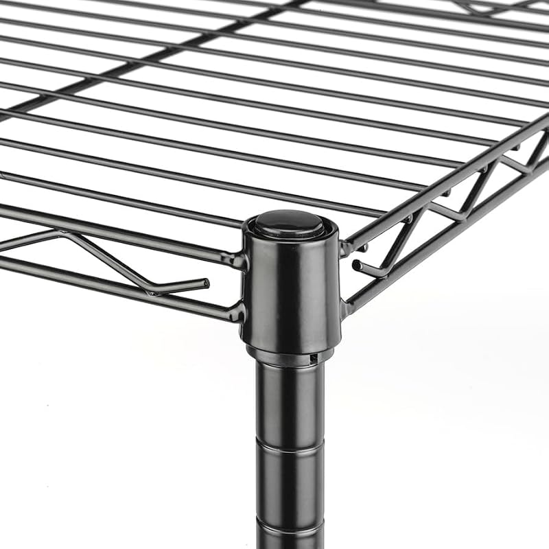 Over-the-Fridge Storage Shelf with 7 Hooks and Microwave Rack
