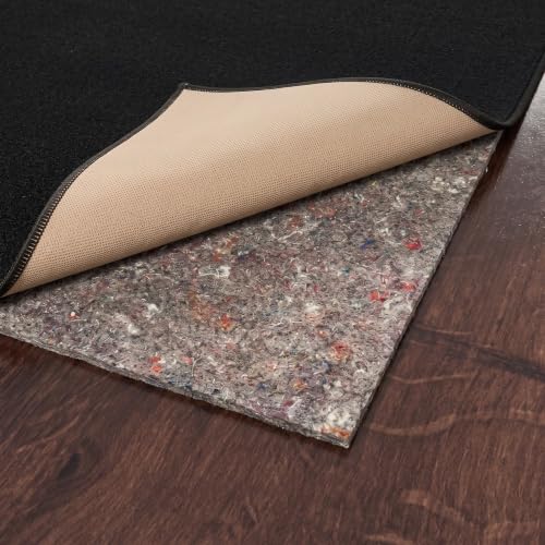 3' x 7' Non-Slip Rug Pad, 1/4 Inch Thick Dual Surface Felt and Rubber Gripper