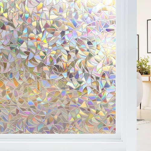Rainbow Window Privacy Film - 17.5" x 78.7" UV Blocking Clings