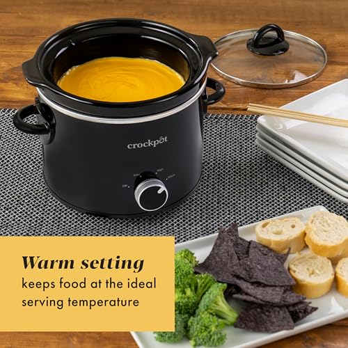 2-Quart Manual Slow Cooker with Oven-Safe Removable Stoneware, Black