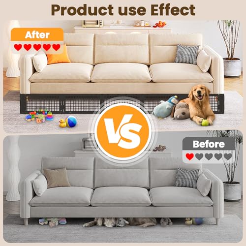 12-Piece Adjustable Under Couch Blocker for Pets - Durable ABS Furniture Guard