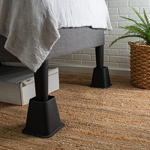 Simplify 6 Inch Bed Riser | Pack of 4 & Furniture Lifter Wheel