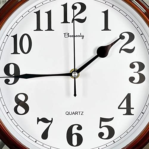 10-Inch Retro Desk Clock, Silent Battery-Operated Mantel Clock