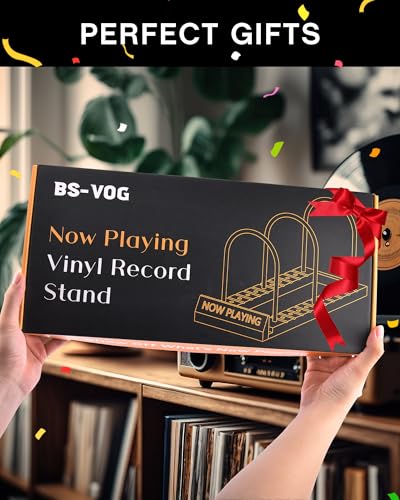 Wooden Vinyl Record Storage Holder - Holds 50 LPs with Display Notch