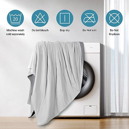 EASELAND Queen Cooling Comforter - Double-Sided Summer Blanket, Gray