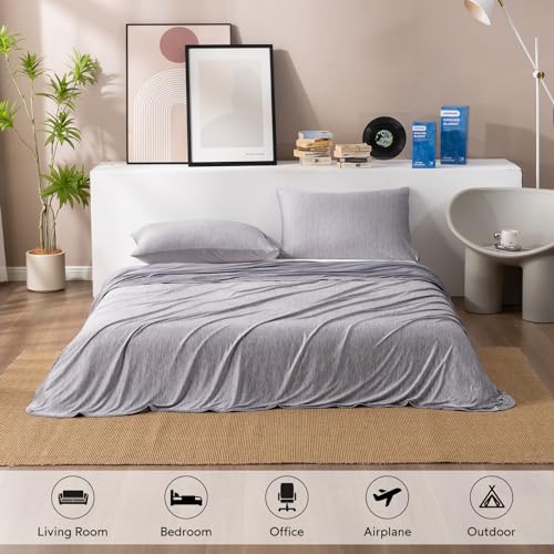 HOMFINE Dual-Sided Cooling Blanket for Hot Sleepers - Twin 60"x80", Grey