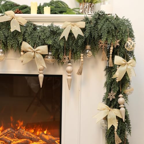 39-Pack Neutral Rustic Christmas Ornaments Set for Farmhouse & Boho Holiday Decor