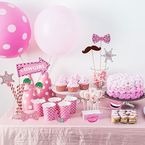 26-Piece Western Cowgirl Photo Booth Props Kit for Party Decorations