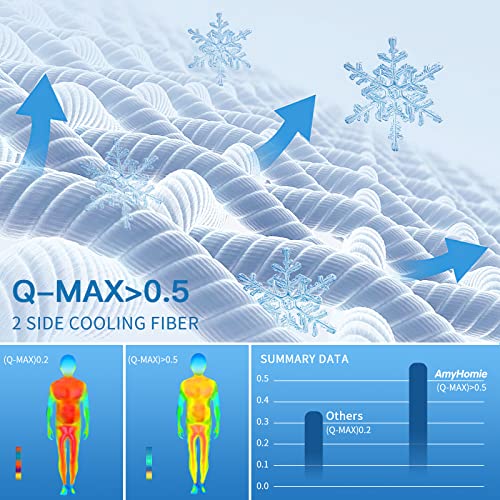 AmyHomie Double-Sided Cooling Blanket for Hot Sleepers - Queen 90"x90"