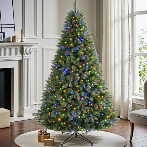 6ft Pre-Lit Artificial Christmas Tree with Remote & 300 Color Changing LEDs
