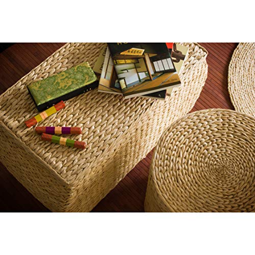 31-Inch Woven Rush Grass Storage Chest with Cotton Lining