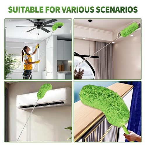 Cobweb Duster with 110-Inch Extension Pole & Washable Cleaning Heads