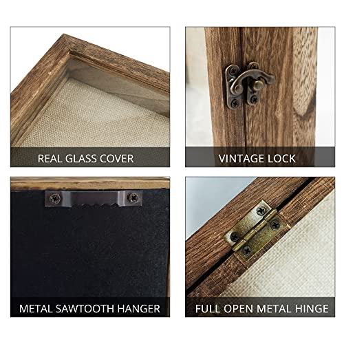 11x14 Wood Shadow Box Display Case with Hinged Door and Linen Back