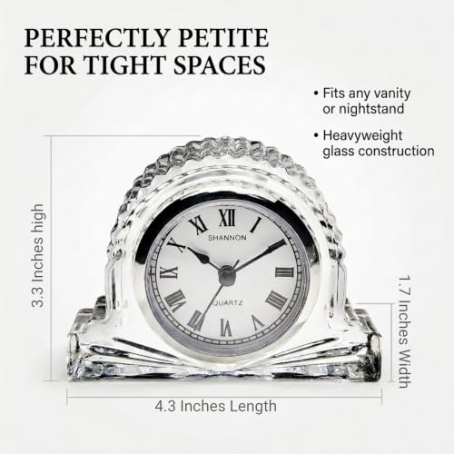 Small Crystal Mantle Clock for Home Decor