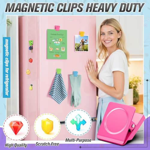 8-Pack Heavy Duty Magnetic Clips for Refrigerator, Whiteboard and Locker