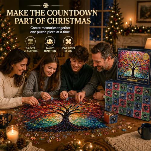 Tree of Life Puzzle Advent Calendar 2026 for Adults & Teens - 1008 Pieces