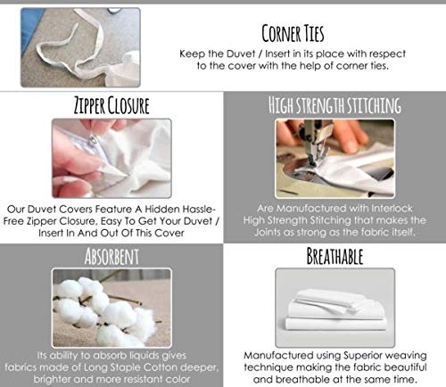 Egyptian Cotton Duvet Cover, Soft & Breathable, King/Cal King