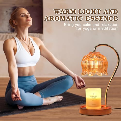 Flower Dimmable Candle Warmer Lamp with Timer for Jar Wax Candles