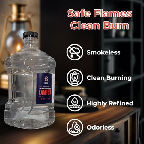Liquid Paraffin Lamp Oil - 1 Gallon (128 oz) Smokeless & Odorless Fuel
