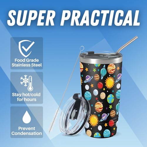 Space Lover Travel Tumbler - 20oz Stainless Steel Planet Gift