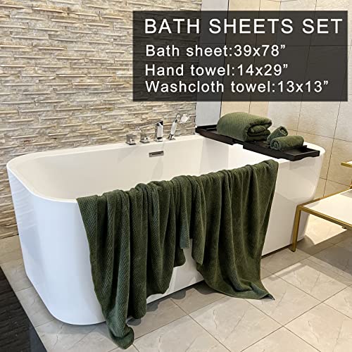 6-Piece Extra Large Bath Sheet Set, Olive Green Oversized Towels