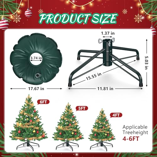 Womnwomn Christmas Tree Stand for Artificial Trees 4-6ft, Metal Base with Floor Protectors