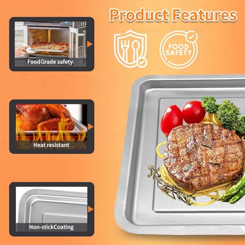 Stainless Steel Air Fryer Grill Tray Replacement - 12.2 x 11.2 Inch Pan