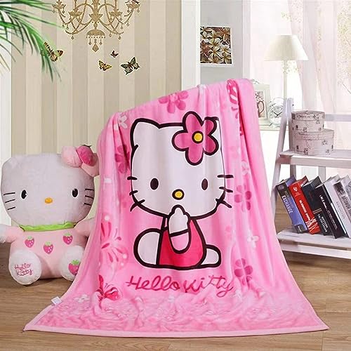 Cartoon Print Plush Throw Blanket, Soft Flannel Fleece for Kids & Adults