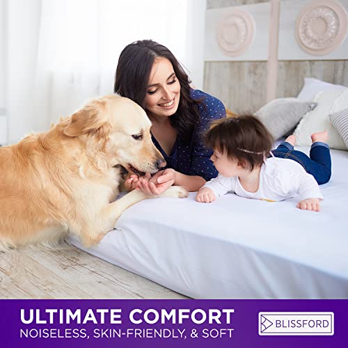 BLISSFORD Queen Waterproof Mattress Protector - Heavy Duty Fitted Vinyl Cover