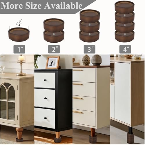Heavy Duty Wood Bed Risers – Stackable Furniture Elevators (4 pcs)
