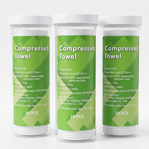 60 Pcs Compressed Face Towel Refills - 100% Viscose Disposable Facial Wipes
