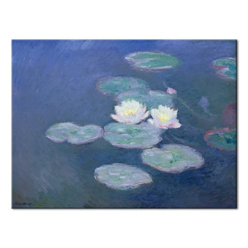 Wieco Art Larte Water Lilies Canvas Prints Wall Art of Claude Monet Classical Flowers Oil Paintings Reproduction Gallery Floral Pictures Artwork for Living Room Kitchen Home Office Decor