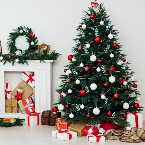 Artificial Snow Berry, 24 pcs Christmas Berries Stems, Artificial Christmas Picks, Berries Stems for Xmas Tree Ornaments Wreath Decorations Home (Light Blue)