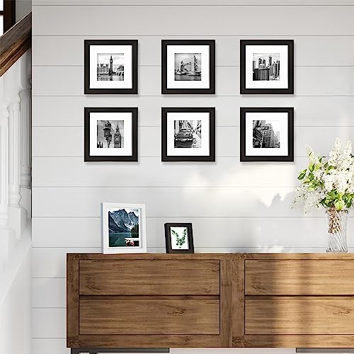 4x4 Black Square Picture Frames Set of 3 - Tabletop & Wall Hanging