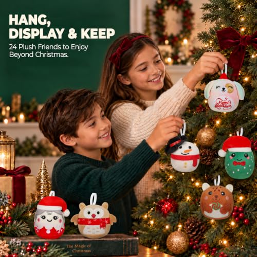 TECHTAIL 24 Mini Plush Toys Advent Calendar for Kids & Girls, Squishy Stuffed Animals