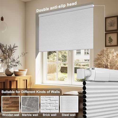 No Drill Blackout Cellular Shades - Custom Size Honeycomb Blinds