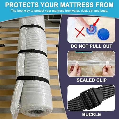 Twin/Twin XL Vacuum Mattress Packing Bag with Straps