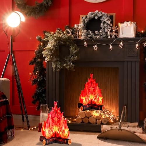 3D Cardboard Campfire Decor - 16 x 13 Inch Fake Bonfire for Kids Parties