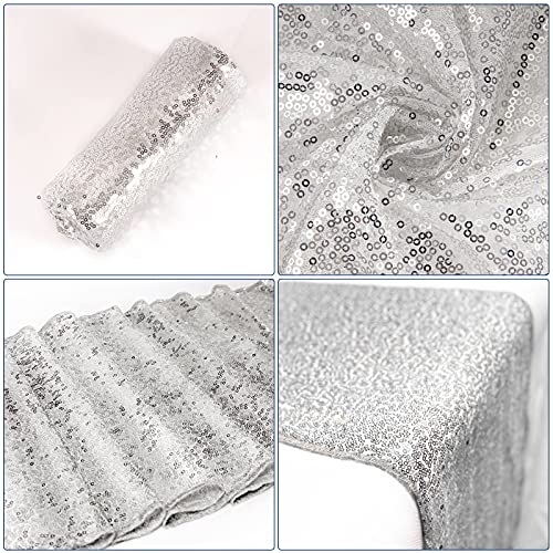 Cameway Silver & Gold 12 x 108 in Glitter Sequin Table Runner - 1 (Gold) for Graduation Party, Wedding & Baby Shower